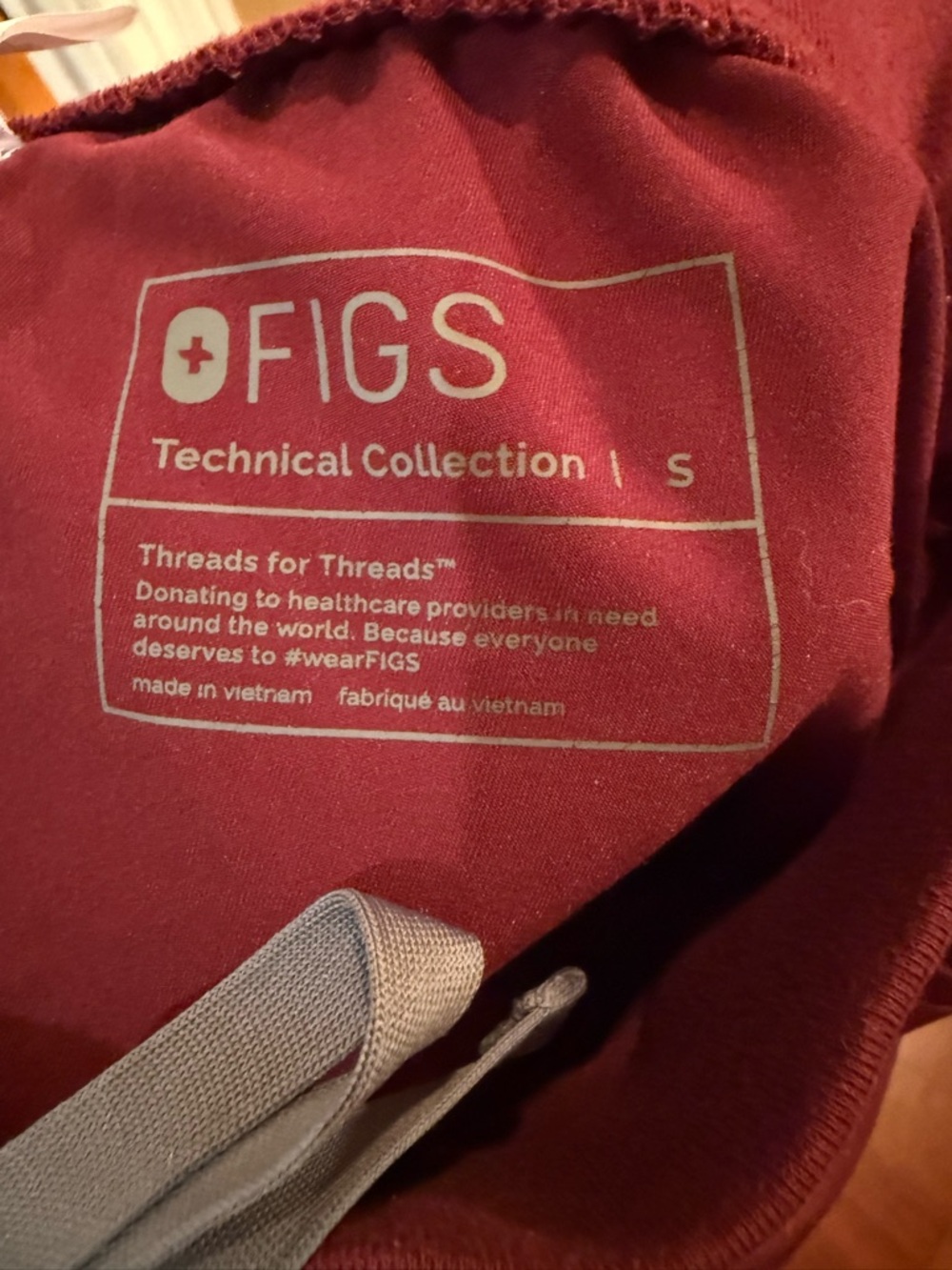 Women’s Figs Burgundy Jogger Pants with Utility Pockets - Picture 2 of 2